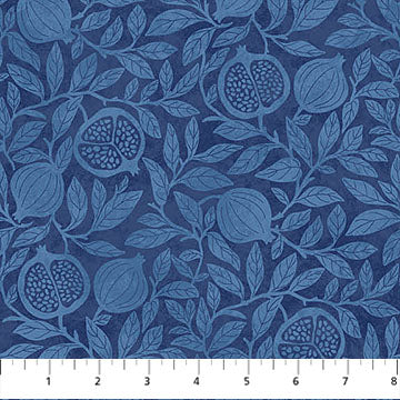 Northcott Pomegranate Pomegranate Blender Blue Fabric