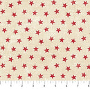 Northcott American Heartland Stars Cream Red Fabric