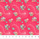 Northcott Quilting In Bloom Feather Floral Red Multi Fabric