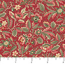 Northcott Manoir-Antiques Road Show Packed Floral Red Fabric