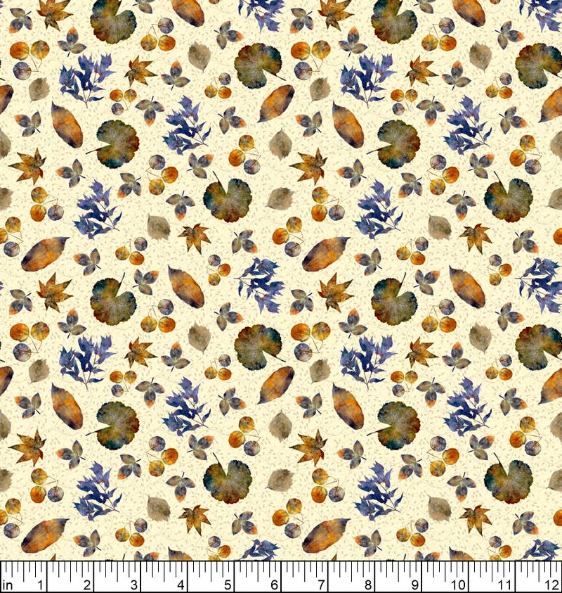 QT Fabrics A Flutter Of Leaves Leaf and Vine Toss Fabric ONLINE PURCHASE ONLY