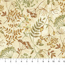 Northcott Stonehenge Organics Meadow Flowers Beige Fabric
