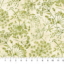 Northcott Stonehenge Organics Queen Anne's Lace Cream Green Fabric