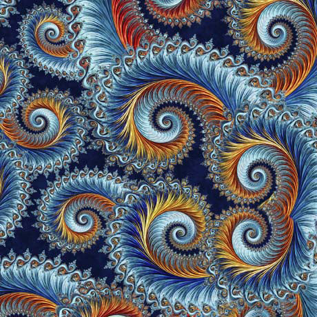 Quilting Treasures Twilight Swirl Scroll Teal Fabric