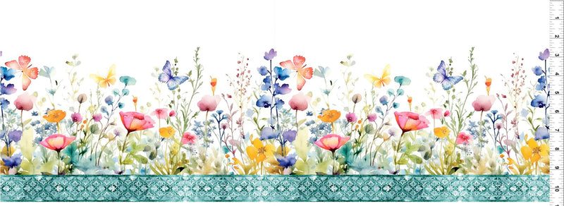 In The Beginning Butterfly Fantasy Border Print Fabric In The Beginning Butterfly Fantasy Border Print Fabric