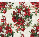 In The Beginning Winter Enchantment Cream Floral Bouquet Fabric