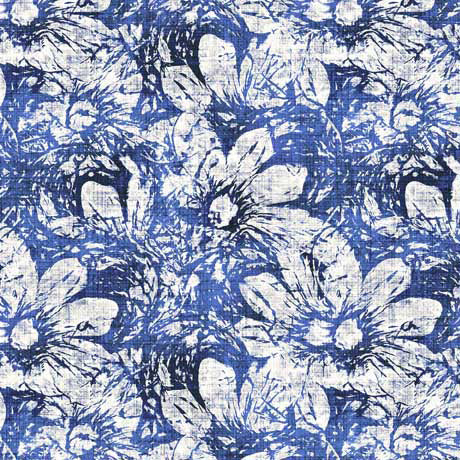 QT Fabrics Treasured Daisies Navy Fabric