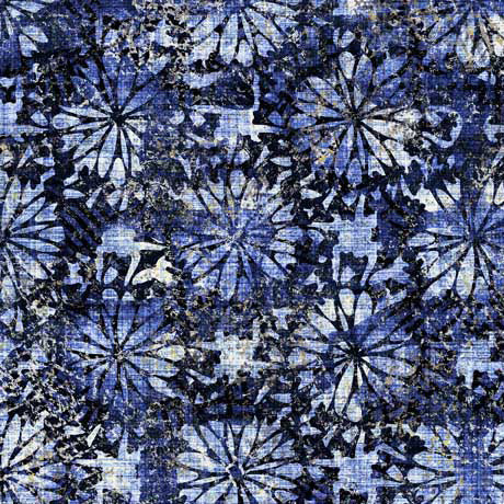 QT Fabrics Treasured Medium Floral Navy Fabric