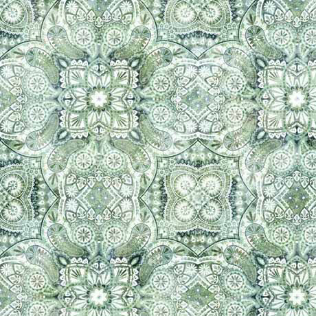 Quilting Treasures Cotton Tails Geo Medallion Sage Fabric