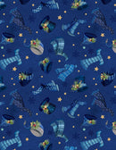 Wilmington Prints Let It Snow-Man! Hats And Scarves Dark Blue Fabric