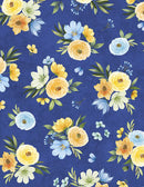 Wilmington Prints Gentle Meadow Bouquet Toss Blue Fabric
