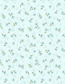 Wilmington Prints Gentle Meadow Small Floral Toss Light Teal Fabric