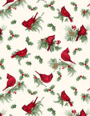 Wilmington Prints Cardinal Charm Cardinal Toss Cream Fabric