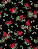 Wilmington Prints Cardinal Charm Cardinal Toss Black Fabric