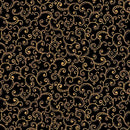 QT Fabrics Poinsettia Symphony Scroll Black Fabric