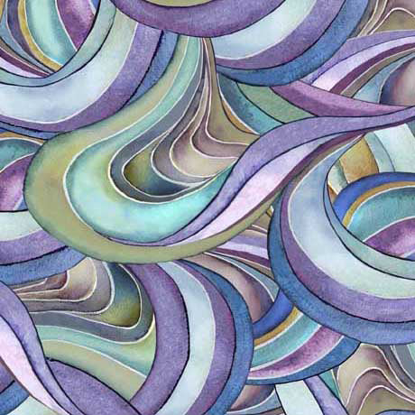 Quilting Treasures Seashell Soiree Multi Swirls Fabric
