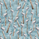 Blank Quilting Ocean Oasis Teal Pelicans Fabric
