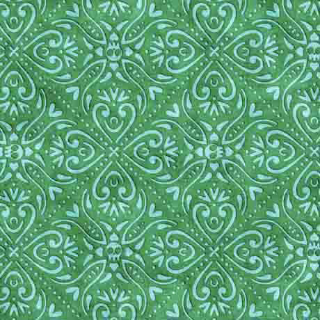 Quilting Treasures Creepin' It Real Green Scroll Medallion Fabric