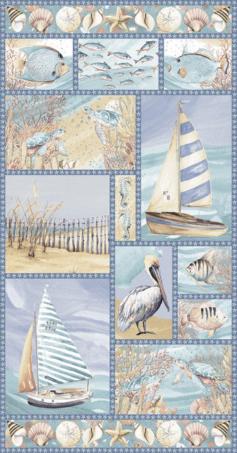 Blank Quilting Ocean Oasis Coastal Panel