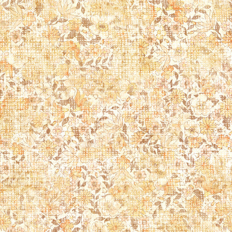 QT Fabrics Queen Bee Textured Floral Peach Fabric