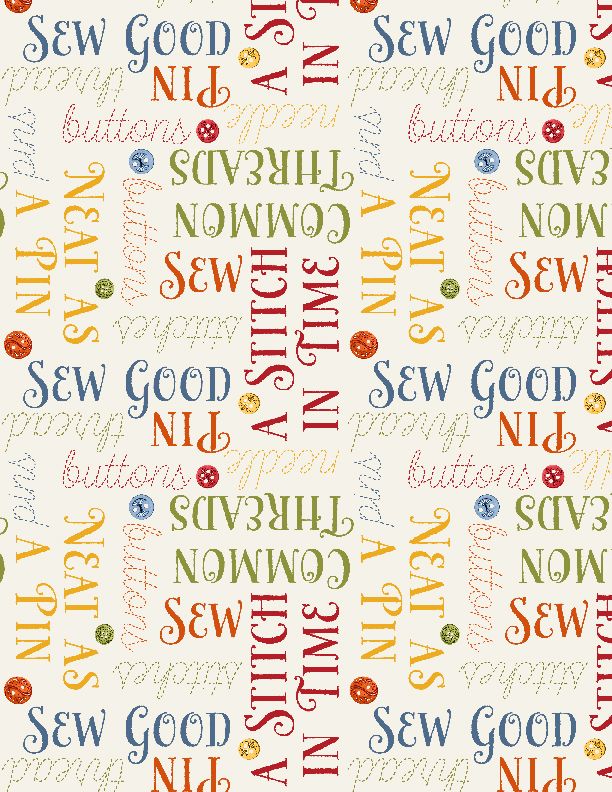 Wilmington Prints Common Threads Words Cream Fabric