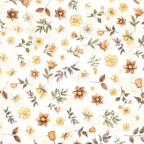 QT Fabrics Midnight Blooms Ditsy Floral Cream Fabric