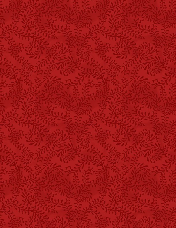 Wilmington Prints Swirling Leaves Red Wide Back Fabric