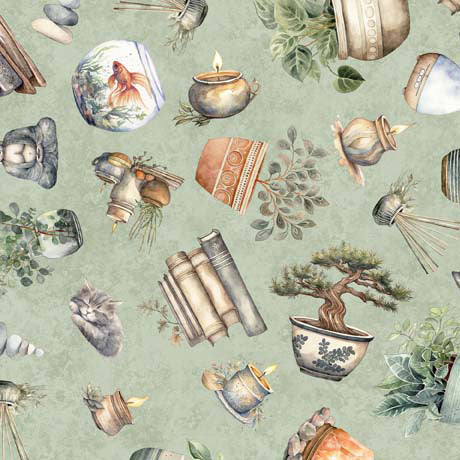 QT Fabrics Home Sweet Home Home Decor Sage Fabric