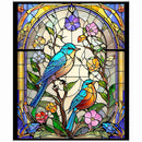 QT Sunlit Birds Stained Glass Bird Panel