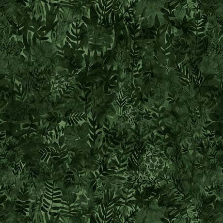 QT Fabrics Dinoroars Foliage Texture Evergreen Fabric