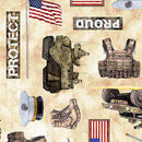 QT Fabrics Patriot Marines Tan Fabric