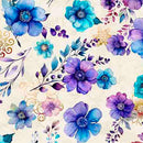 QT Fabrics Fantasia Floral Toss Cream Fabric