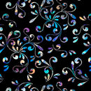 QT Fabrics Fantasia Floral Swirl Black Fabric