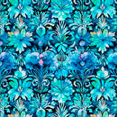 QT Fabrics Fantasia Decorative Floral Turquoise Fabric
