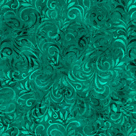 QT Coloressence Blooming Vine Teal Wide Back Fabric