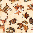 QT Bearsville Woodland Toss Cream Fabric