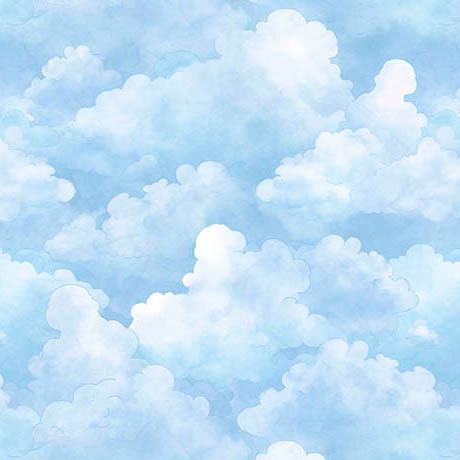 QT Bearsville Clouds Sky Blue Fabric