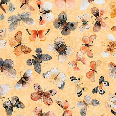 QT Hedgehugs Butterflies Melon Fabric