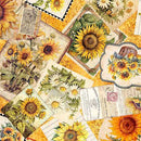 QT Sunflower Serenade Sunflower Ephemera Orange Fabric