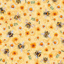 QT Sunflower Serenade Sunflowers & Bumble Bees Melon Fabric