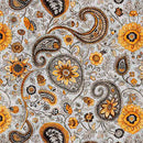 QT Sunflower Serenade Sunflower Paisley Gray Fabric