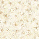 QT Sunflower Serenade Bee & Scroll Tonal Oatmeal Fabric