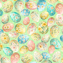 QT Cuties 3 Easter Eggs Light Blue Fabric