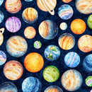 QT Cuties 3 Planets Midnight Blue Fabric