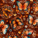 QT Harvest Hollow Butterflies Burnt Umber Fabric