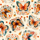 QT Harvest Hollow Butterflies Cream Fabric