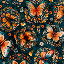 QT Harvest Hollow Butterflies Dark Teal Fabric