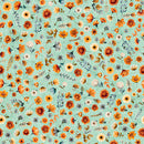 QT Harvest Hollow Ditsy Floral Dusty Aqua Fabric