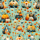 QT Harvest Hollow Pumpkin Patch Dusty Aqua Fabric