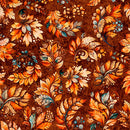 QT Harvest Hollow Fall Leaves Burnt Umber Fabric